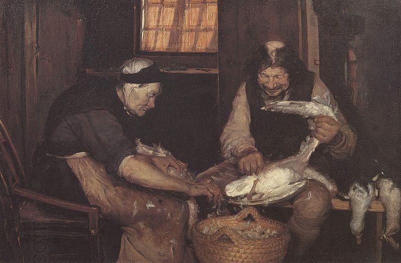 Anna Ancher Two Old People Plucking Gulls